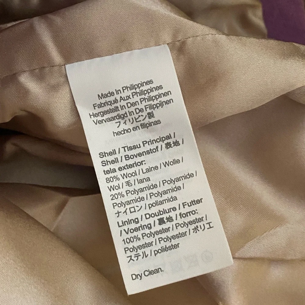 NWT JCREW NEW Cocoon Coat Jacket Womens 0 Purple Italian Stadium Cloth Wool NEW - Picture 3 of 13